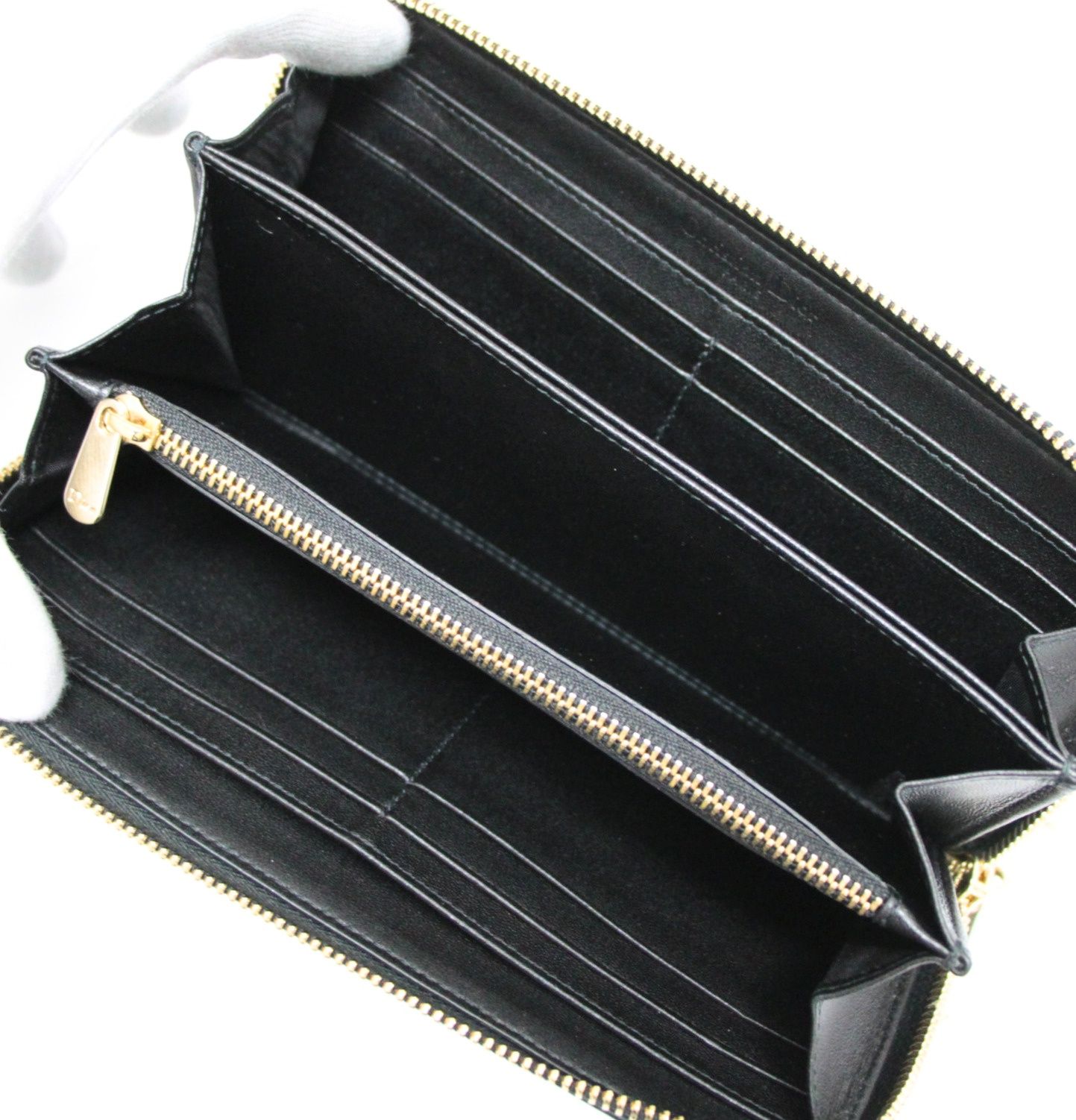 クリスチャンディオール Christian Dior Voyage レディディオール ヴォヤージュ 長財布 カナージュ ラムスキン 黒 G金具 【75057】 クリスチャンディオール Christian Dior Voyage レディディオール ヴォヤージュ 長財布 カナージュ ラムスキン 黒 G金具 【75057】