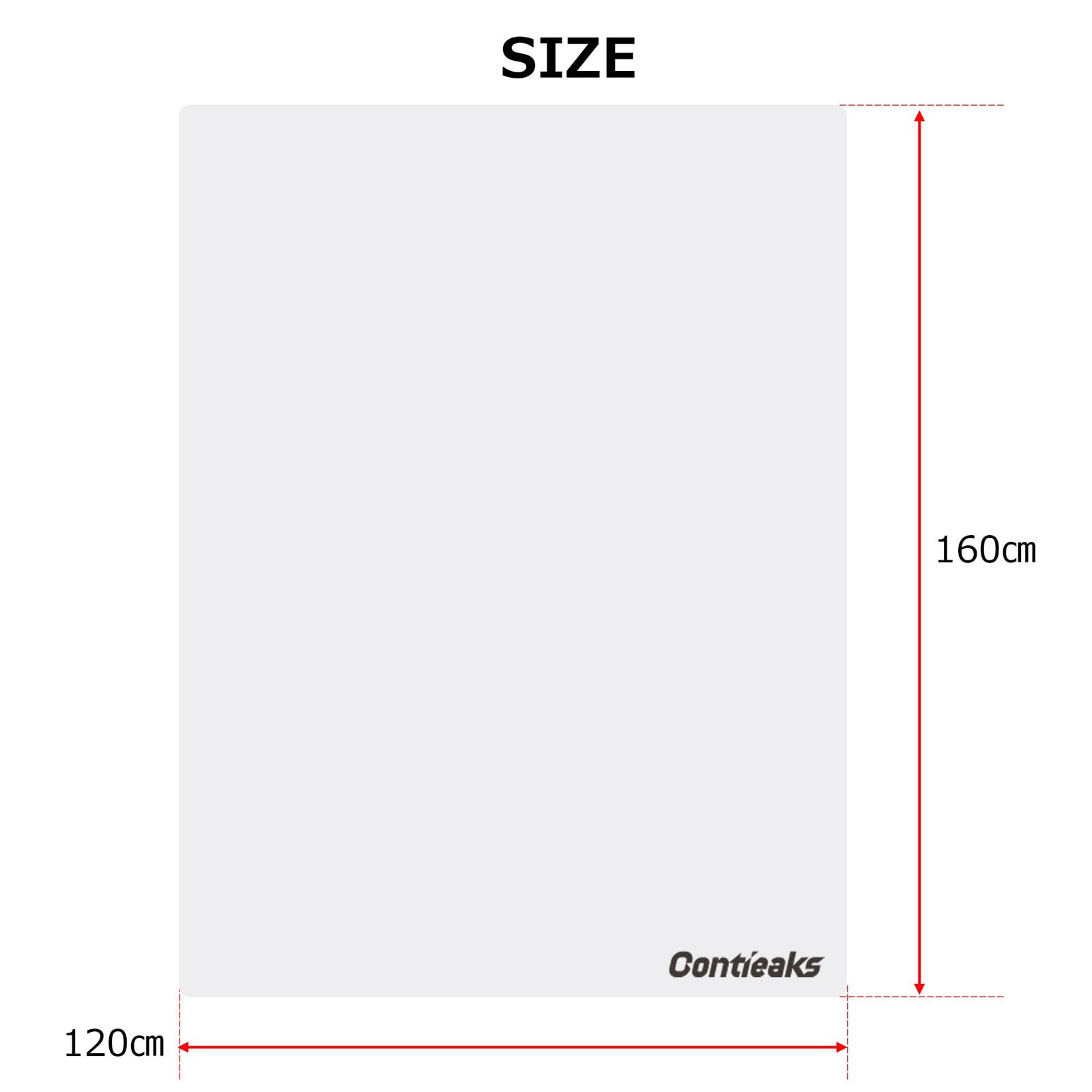 Contieaks チェアマット デスクマット PVC素材 ホワイト 白 120×160cm 長方形タイプ 裏面 滑り止め ダイヤカット フローリング 床 傷防止 コンティークス 427198