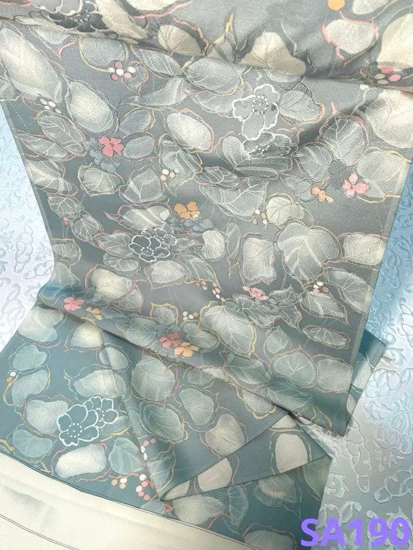手描き 小紋 利久織 反物 紋意匠 花文様 正絹 SA190