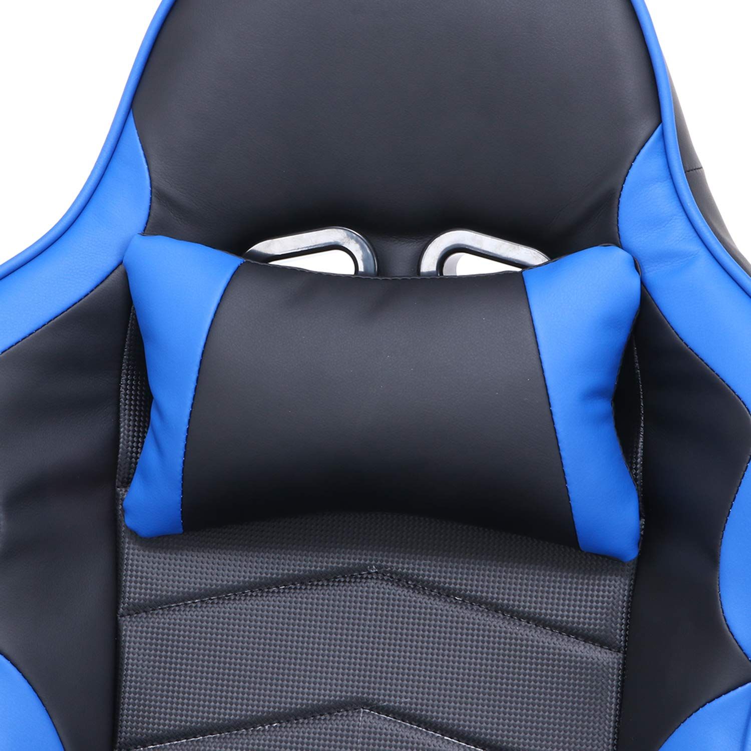 不二貿易 パーソナルチェア ゲーミングチェア 幅84×奥行89~156×高さ94~112cm ブルーリクライニング機能 カップホルダー付 カーナ 53318