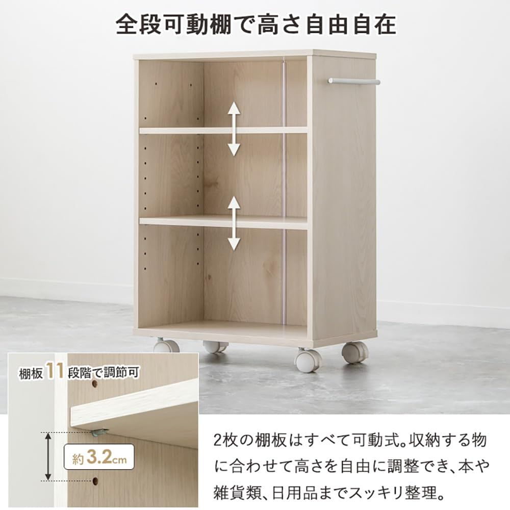 岩附 キャスター付き 押入れ収納ラック Sサイズ/幅18.8cm Lサイズ/幅38.0cm 【S+Lセット】 奥行45.2cm 高さ65cm ライトナチュラル IW-24/28LN 岩附 キャスター付き 押入れ収納ラック Sサイズ/幅18.8cm Lサイズ/幅38.0cm 【S+Lセット】 奥行45.2cm 高さ65cm ライトナチュラル IW-24/28LN