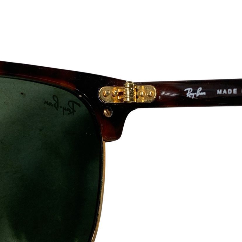 ♪4478 RayBan レイバン クラブマスター サングラス　グリーン黒 中古 51▢21 フレームカラー: べっ甲柄（Tortoise）/ ゴールド -レンズカラー: グリーン