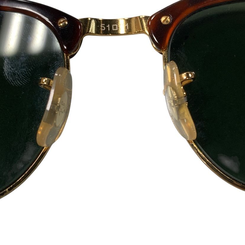 ♪4478 RayBan レイバン クラブマスター サングラス　グリーン黒 中古 51▢21 フレームカラー: べっ甲柄（Tortoise）/ ゴールド -レンズカラー: グリーン