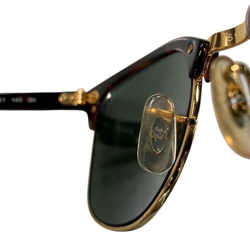 ♪4478 RayBan レイバン クラブマスター サングラス　グリーン黒 中古 51▢21 フレームカラー: べっ甲柄（Tortoise）/ ゴールド -レンズカラー: グリーン