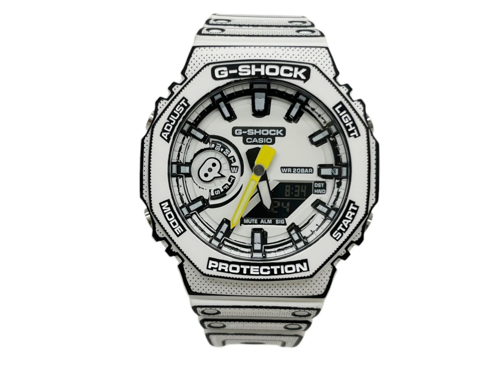 CASIO (カシオ) G-SHOCK Gショック クタゴンベゼル デジアナ腕時計 コミック風 GA-2100MNG ホワイト メンズ/028