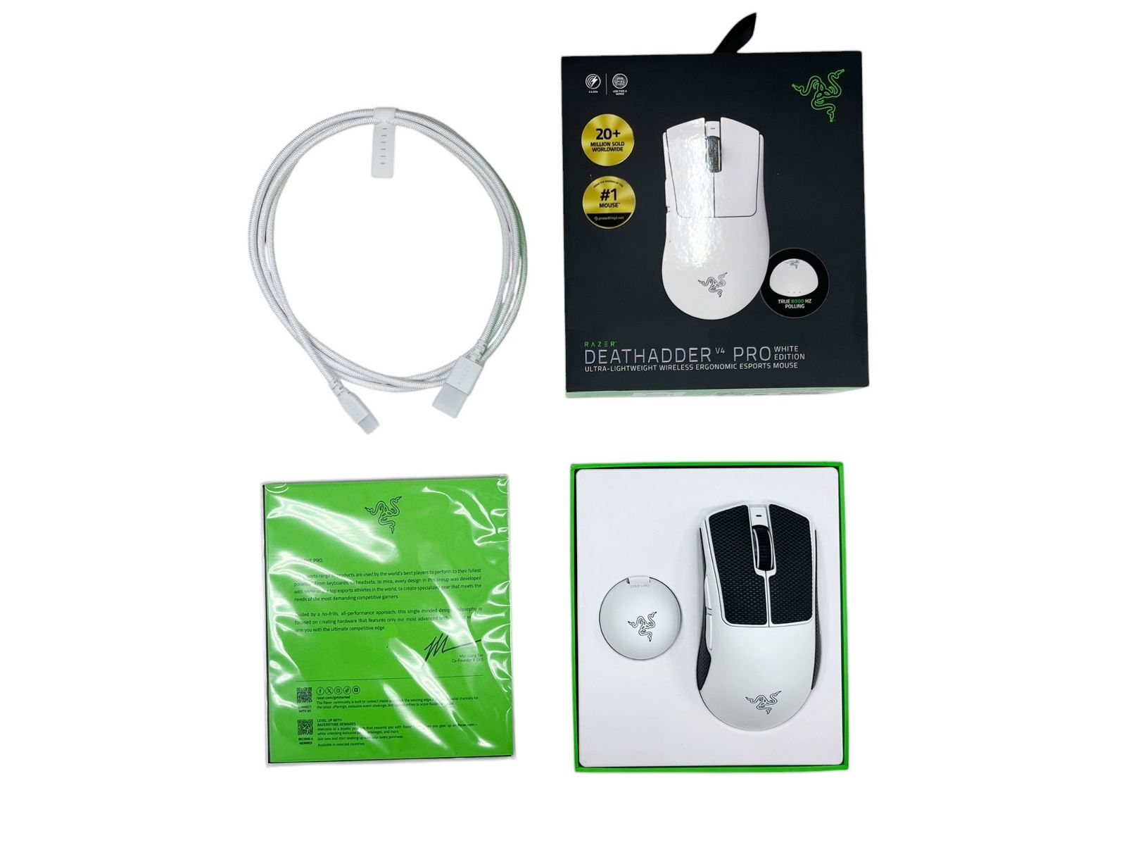 Razer (レイザー) DeathAdder V4 Pro ゲーミングマウス ワイヤレス RZ01-0533 ホワイト 家電/028