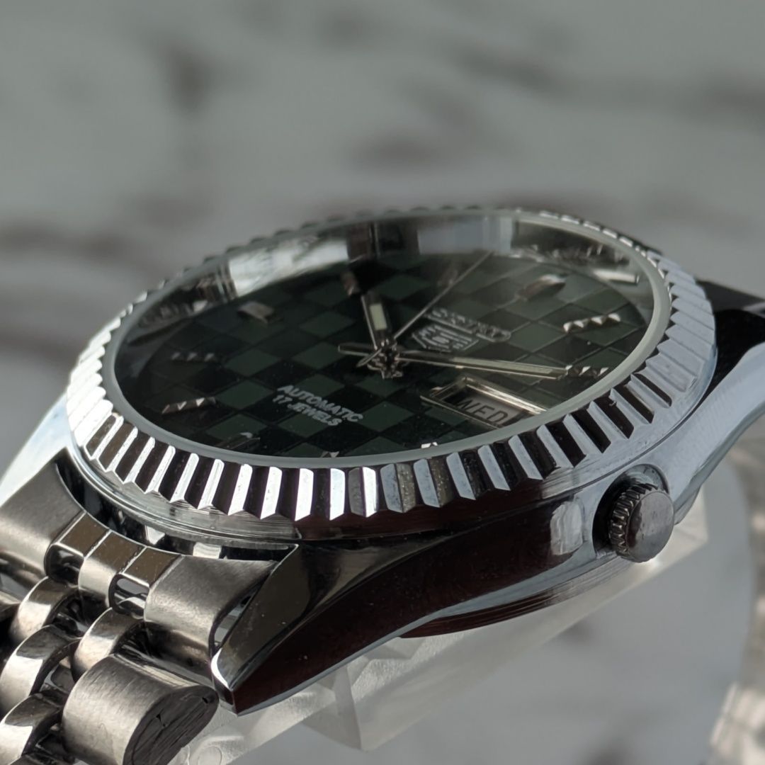 稼働品 SEIKO セイコー5 自動巻き 80s ヴィンテージ グリーン文字盤