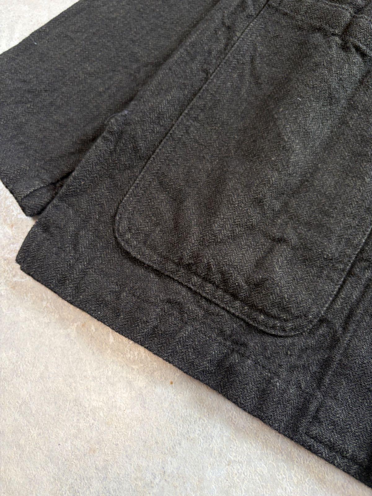 Paul Harnden Shoemakers ポールハーデン Gardener Suit ジャケット ブラック ヘリンボーン ウールリネン S イギリス製 未使用タグ付き