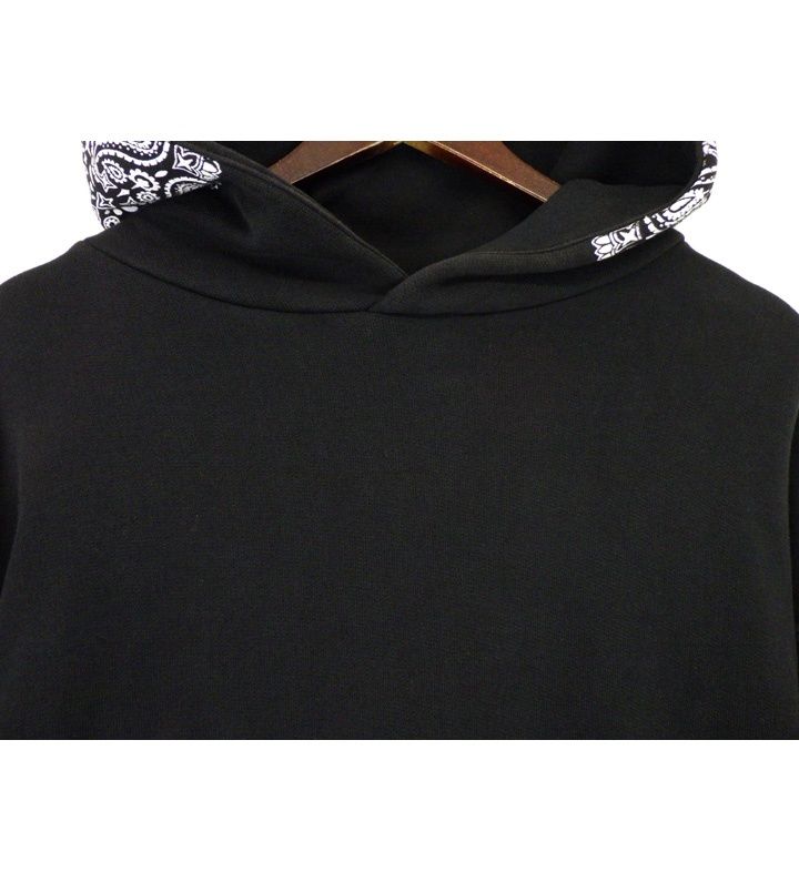 アスクユアセルフ askyurself × フォルスパーセプション FALSE PERCEPTION 【 BANDANA HOODIE 】 バンダナ 袖 ロゴ プリント フーディ パーカー w27313
