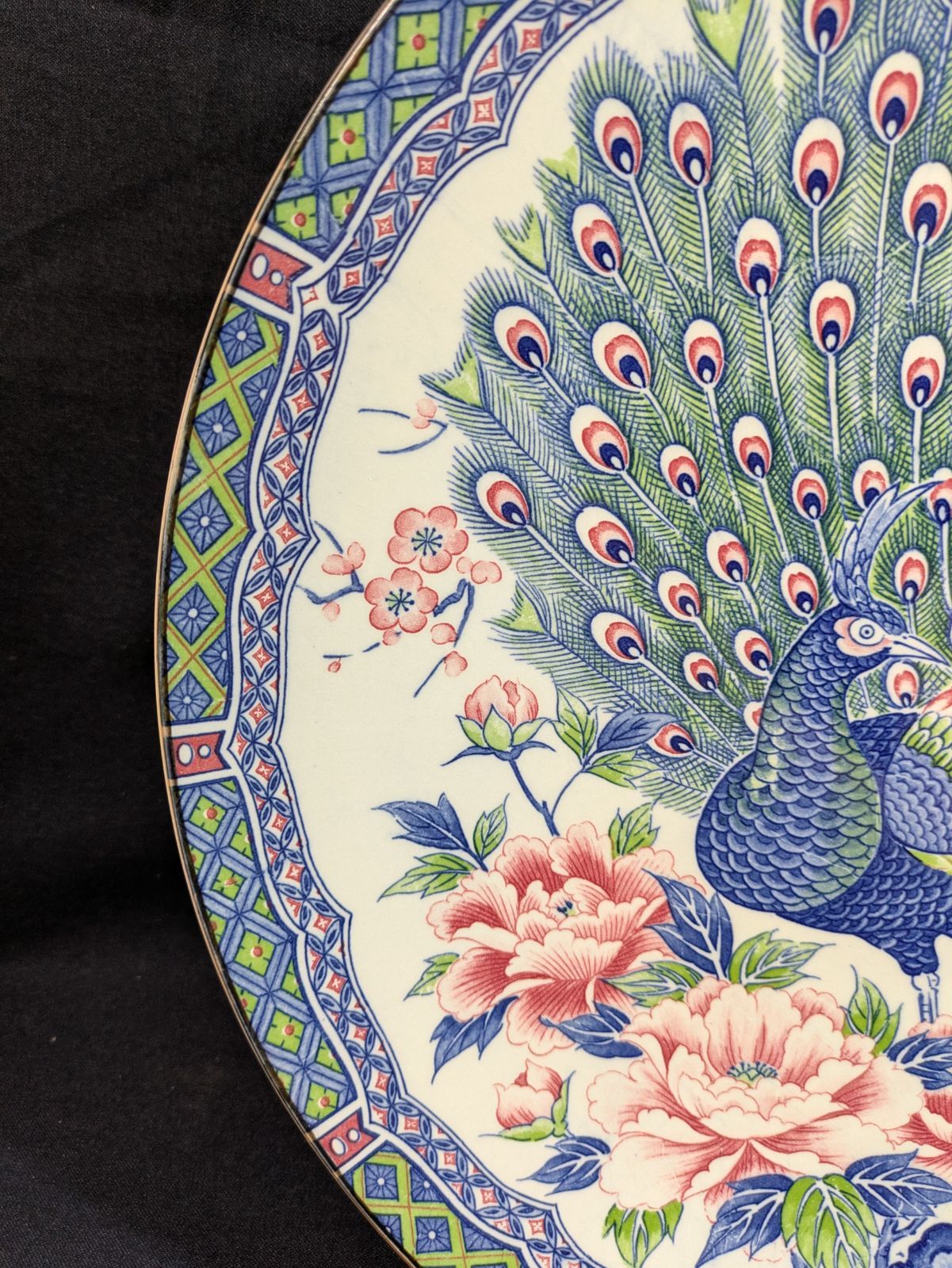 新品】和食器 大皿 飾り皿 孔雀 花鳥 豪華 染付 38㎝ ☆E904 - メルカリ