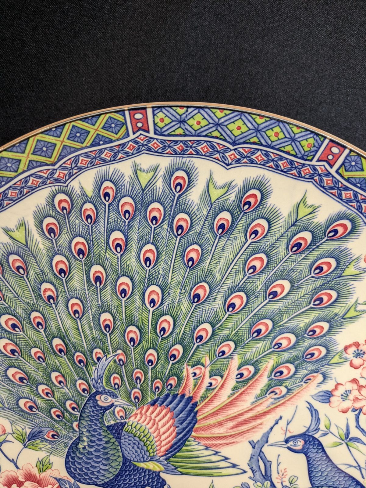 新品】和食器 大皿 飾り皿 孔雀 花鳥 豪華 染付 38㎝ ☆E904 - メルカリ