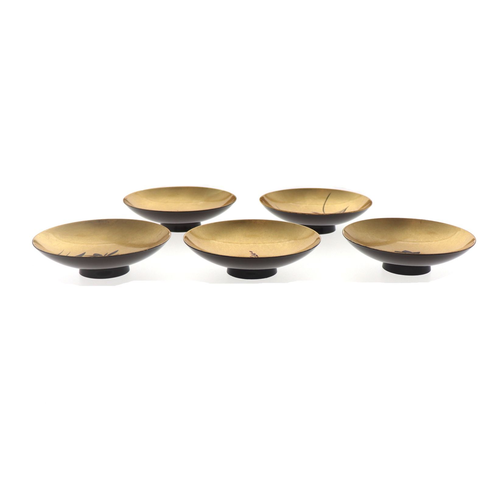 本漆器 金蒔絵　吸物椀 5点セット　茶懐石道具 未使用保管品】漆器 吸物椀 蓋付椀 5客揃 共箱付 蒔絵 金彩 茶懐石 和