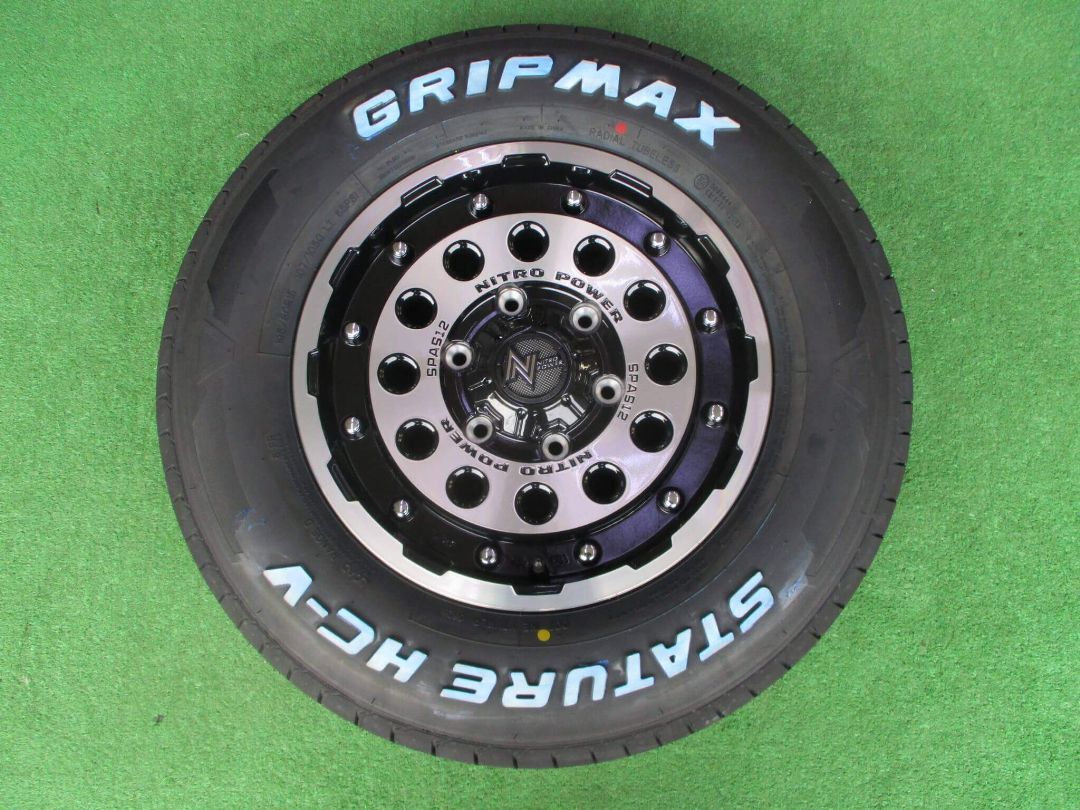 ハイエースなどに♪　ナイトロパワー　H12ショットガン　6.0J-15インチ 6H139.7 +33 195/80R15 スターチャーHC-V ホワイトレター付き