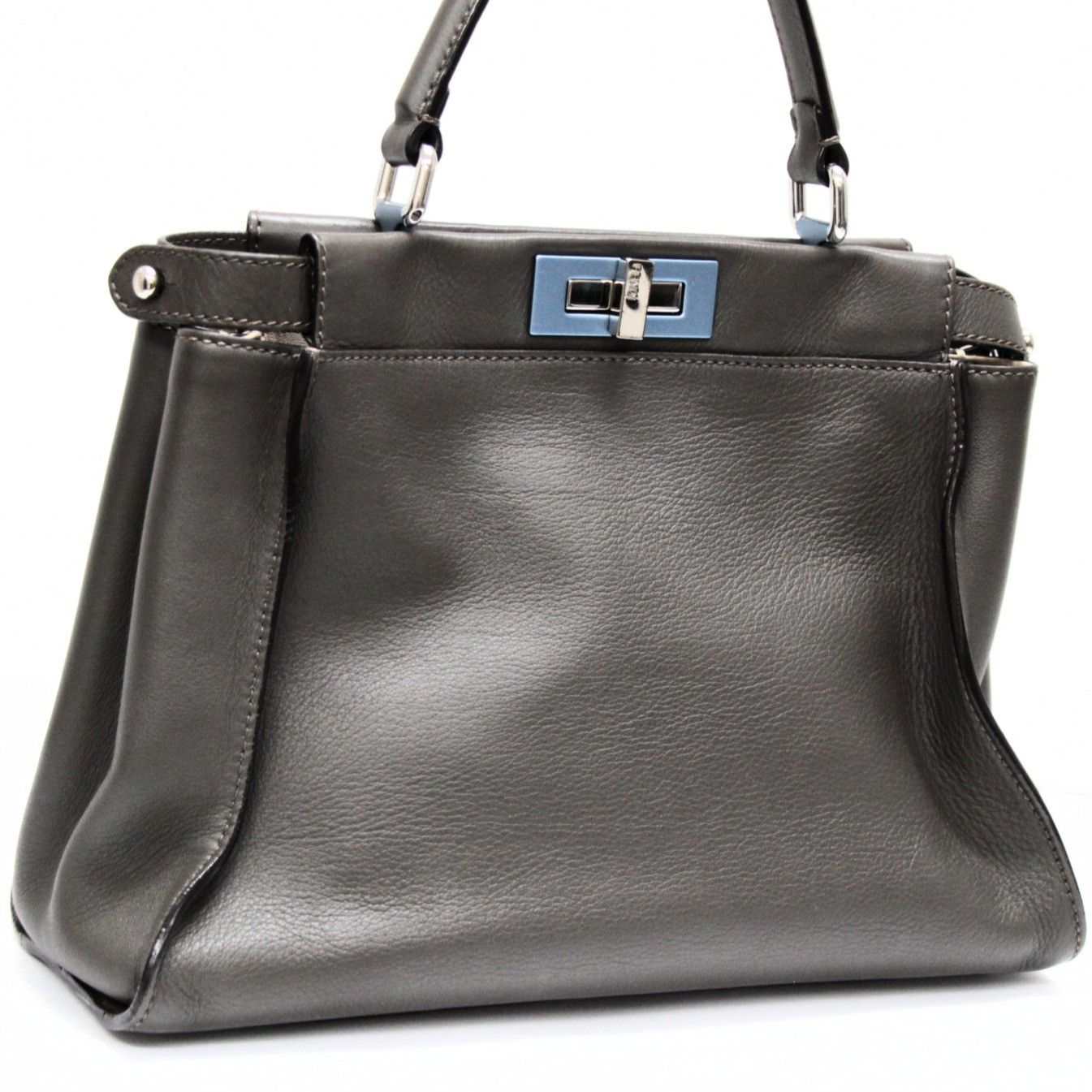 FENDI フェンディ ピーカブー 2WAYバッグ ミディアム レザー グレー 【75050】
