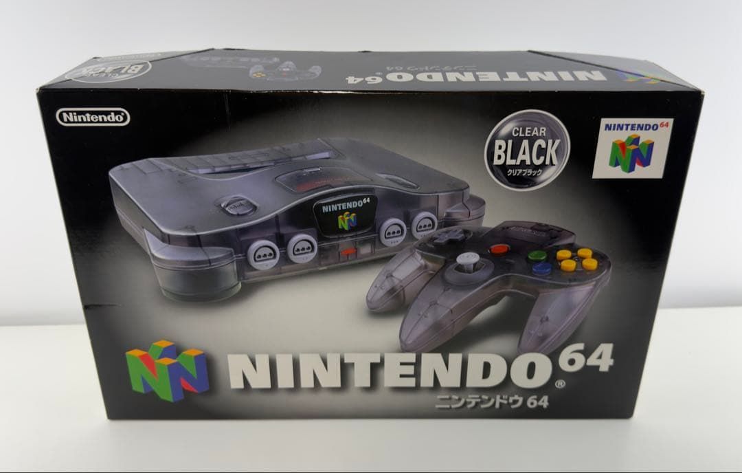 ほぼ新品 NINTENDO64 本体 クリアブラック ニンテンドー 64DD 箱付き 完備品
