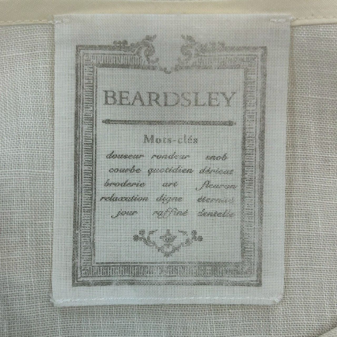 BEARDSLEY ビアズリー 裾レース フレンチスリーブブラウス リネン 麻 