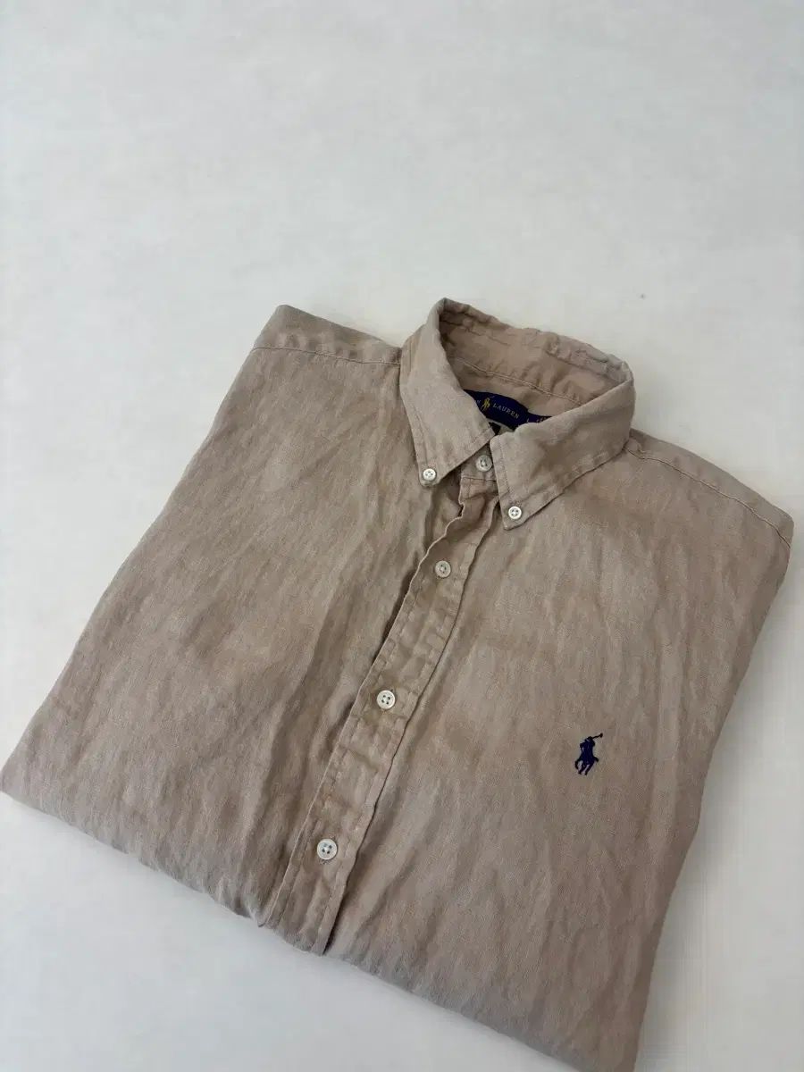 百貨店購入/正規品 ポロ 夏用 リネン シャツ クラシックフィット L(105 110)