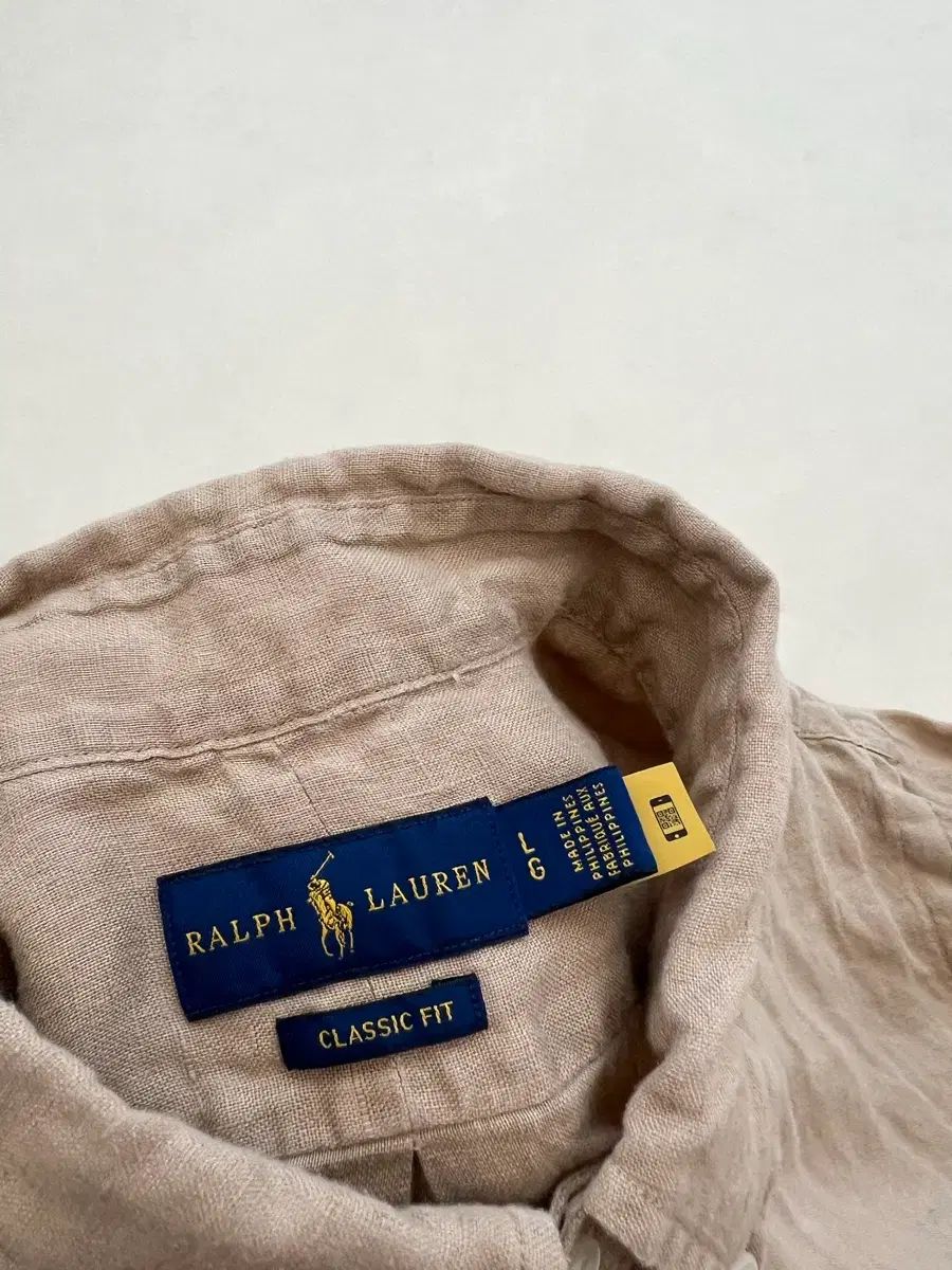 百貨店購入/正規品 ポロ 夏用 リネン シャツ クラシックフィット L(105 110)