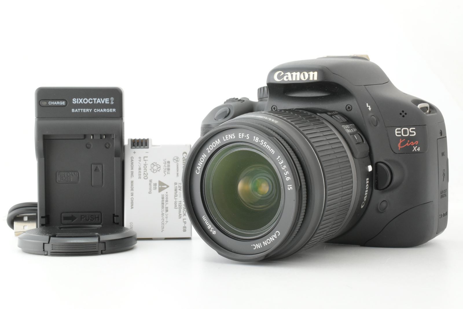 【美品 シャッターカウント 10487回】Canon EOS Kiss X4 /EF-S 18-55mm F3.5-5.6 IS キャノン デジタル一眼レフカメラ EF-TN-JP2538