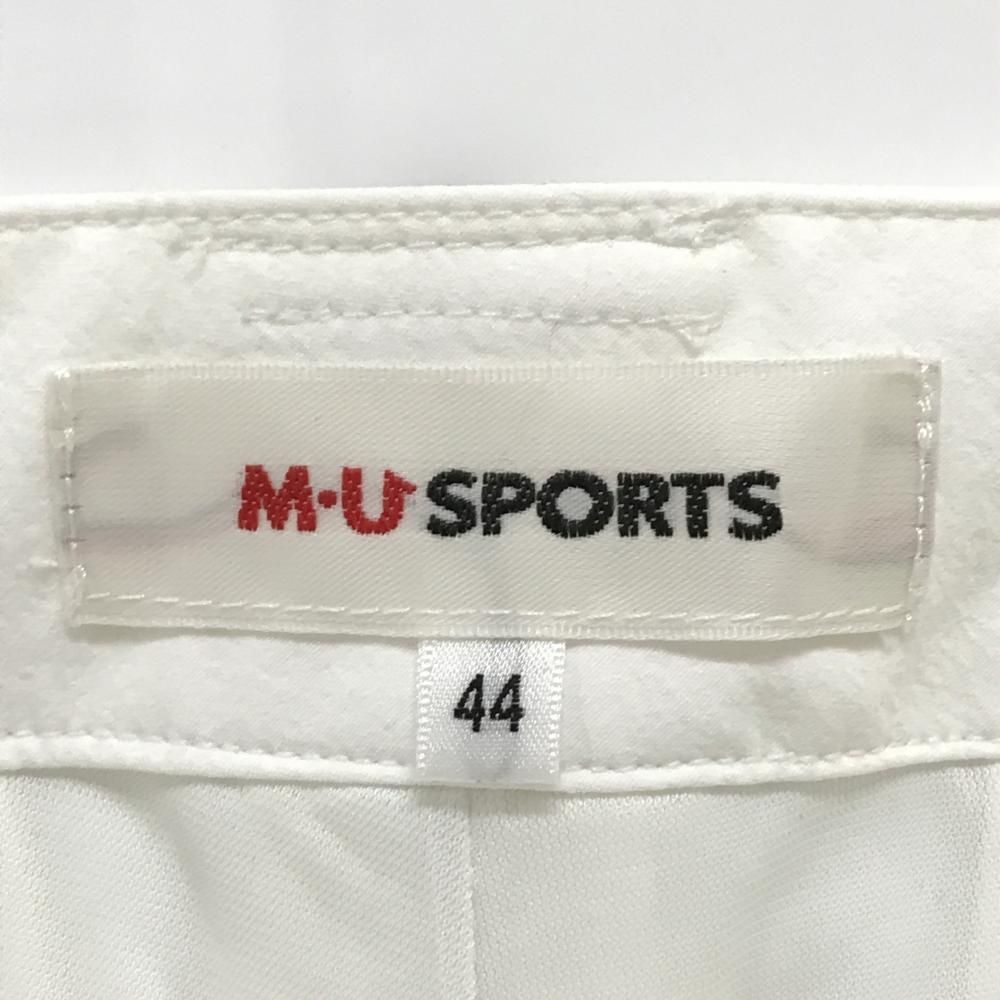 MUスポーツ ショートパンツ ライトパープル×白 ボーンワッペン ストレッチ 冷感 レディース 44(XL) ゴルフウェア M・U SPORTS 新品MUスポーツ ショートパンツ ライトパープル×白 ONLINE SHOP レディース（ブランドM・Uスポーツ）（スポーツ