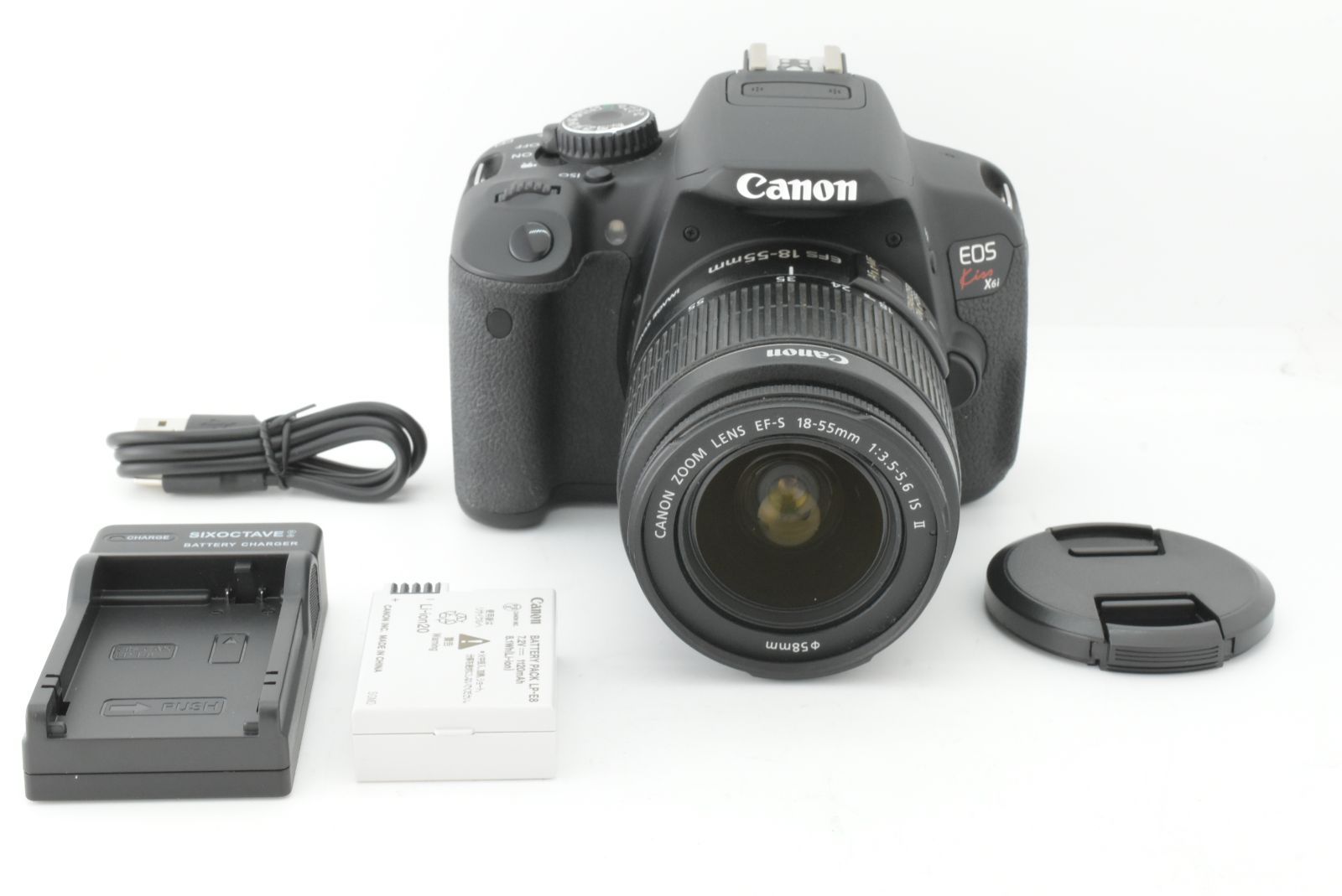 【美品 シャッターカウント 868回】Canon EOS Kiss X6i + EF-S 18-55mm F3.5-5.6 IS II キャノン デジタル一眼レフカメラ EF-TN-JP2539