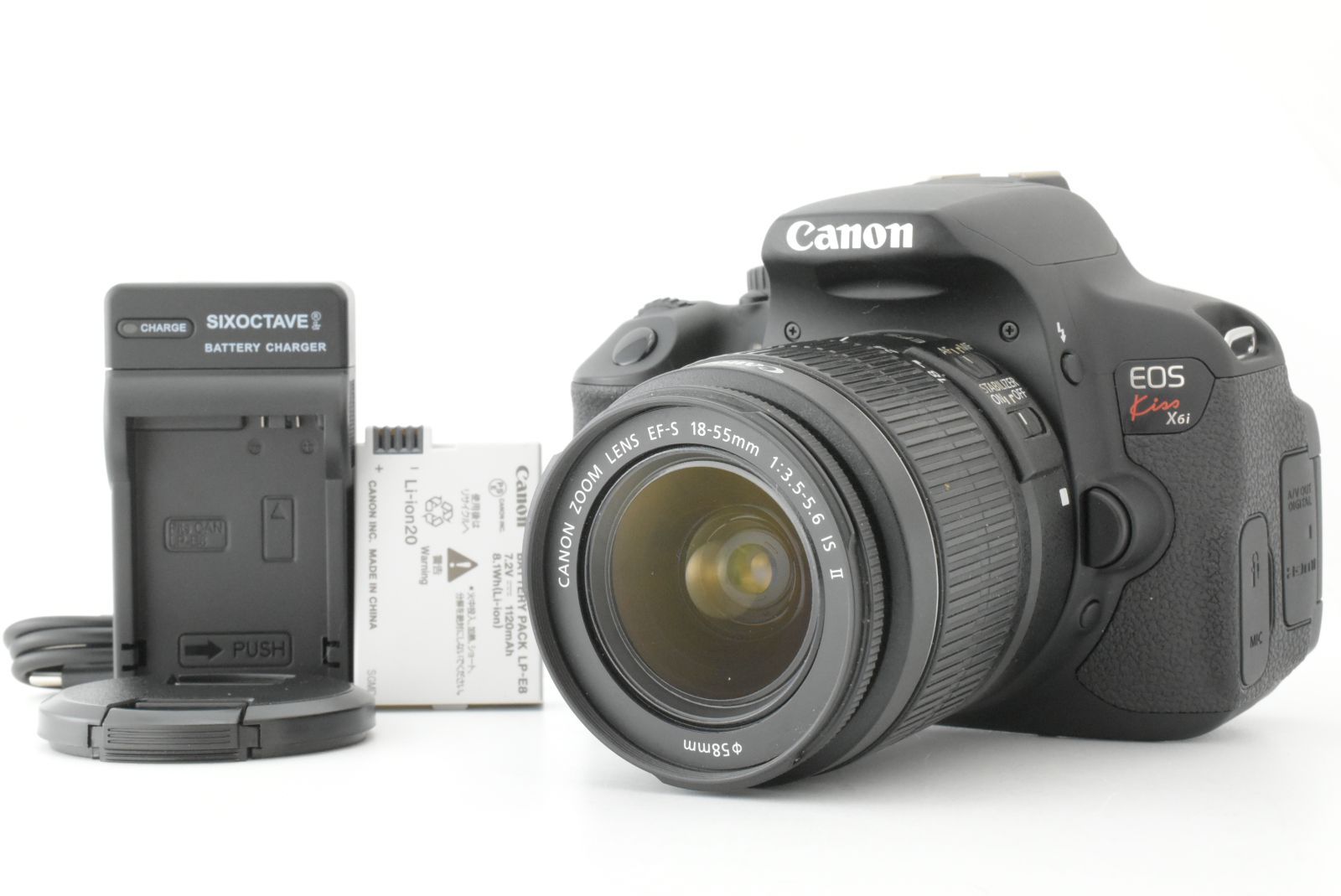 【美品 シャッターカウント 868回】Canon EOS Kiss X6i + EF-S 18-55mm F3.5-5.6 IS II キャノン デジタル一眼レフカメラ EF-TN-JP2539