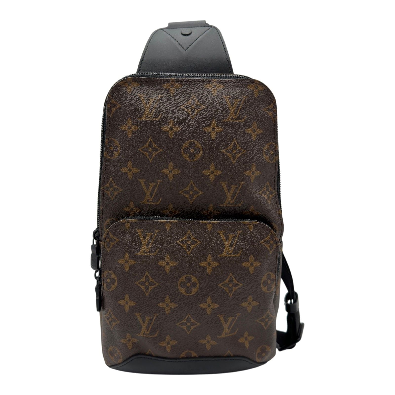 ルイ・ヴィトン LOUIS VUITTON アヴェニュー・スリングバッグ M45897 ブラウン モノグラムマカサー/レザー メンズ ボディバッグ