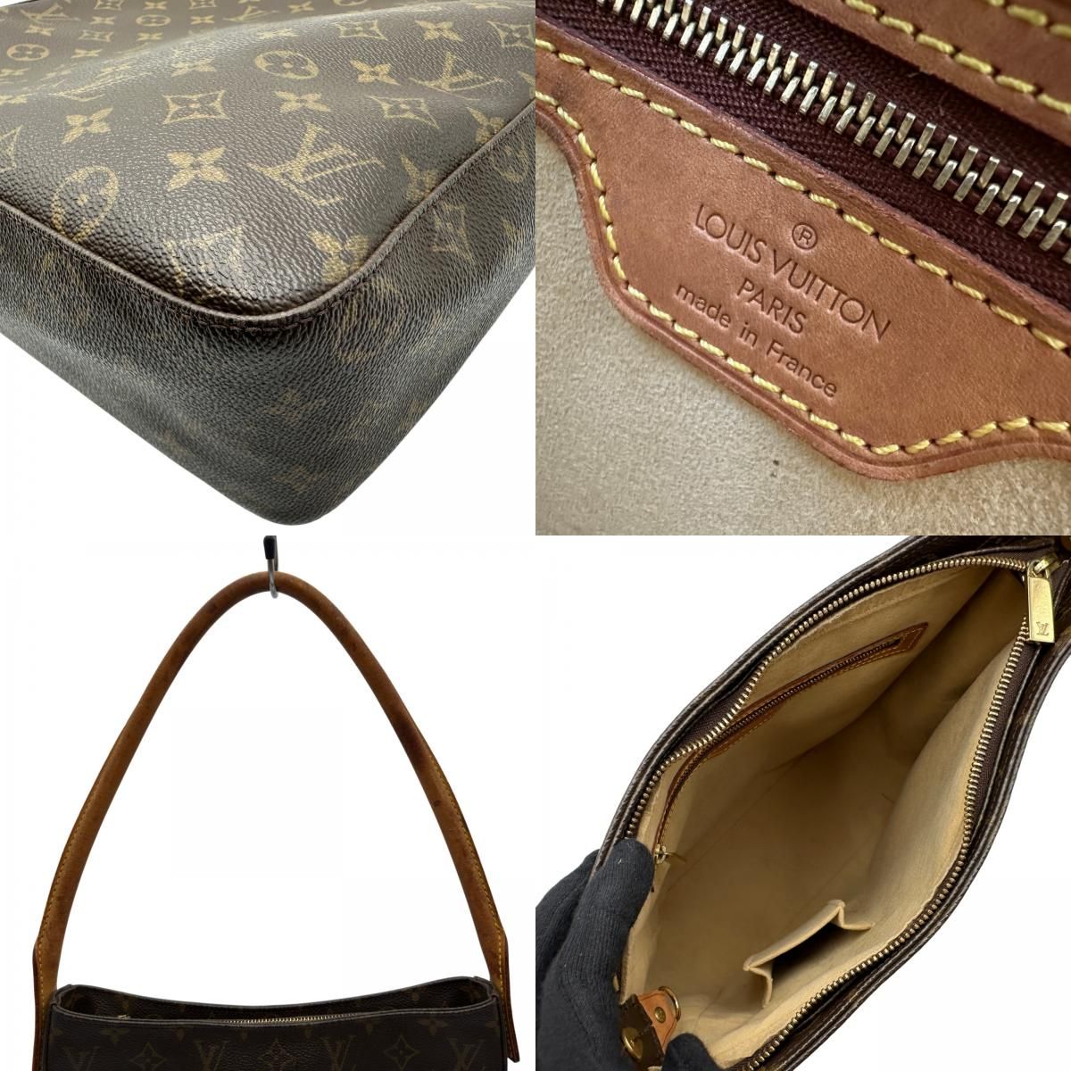 ルイ・ヴィトン LOUIS VUITTON ルーピングGM M51145 ブラウン モノグラム/レザー レディース ショルダーバッグ