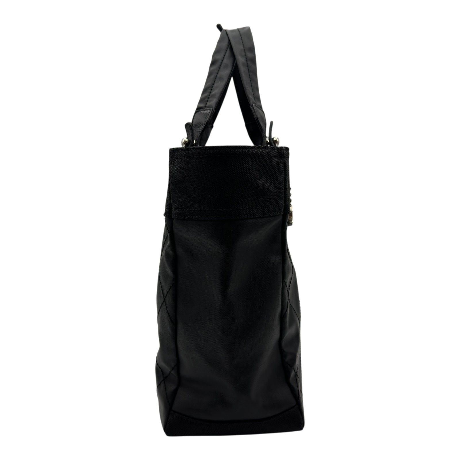 シャネル CHANEL パリビアリッツトートMM A34209 11番台 ブラック シルバー金具 コーティングキャンバス レディース トートバッグ