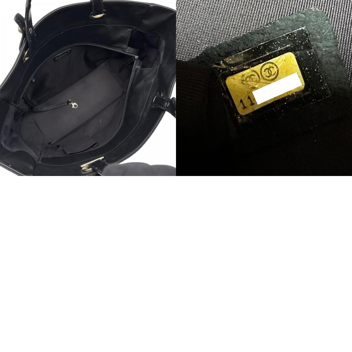シャネル CHANEL パリビアリッツトートMM A34209 11番台 ブラック シルバー金具 コーティングキャンバス レディース トートバッグ