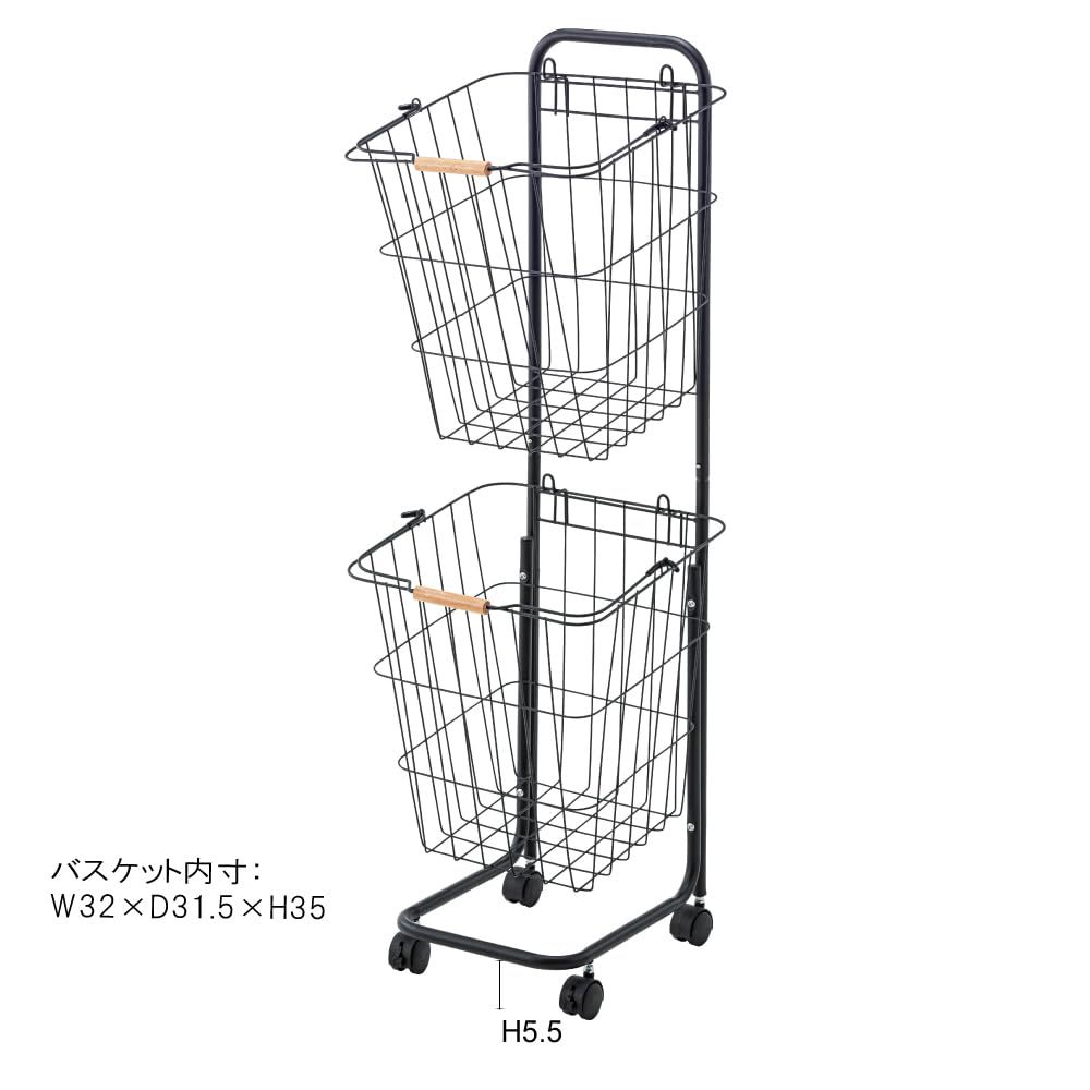 AZUMAYA バスケットワゴン LFS-881WH 幅37×奥行き40×高さ107cm - メルカリ