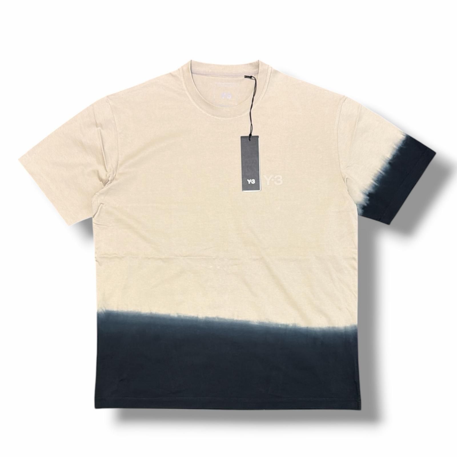 参考上代18700円 未使用 Y-3 DIPPED REGULAR SHORT SLEEVE TEE ディップドレギュラーショートスリーブTシャツ カットソー ワイスリー KQ9788 ライトブラウン L （16304M）