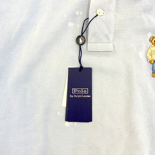 POLO RalphLauren Ralph & Ricky Bear ベア ポロシャツ 半袖 ポロ ラルフローレン 美品 メンズ Mサイズ ブルー トップス DM19438■