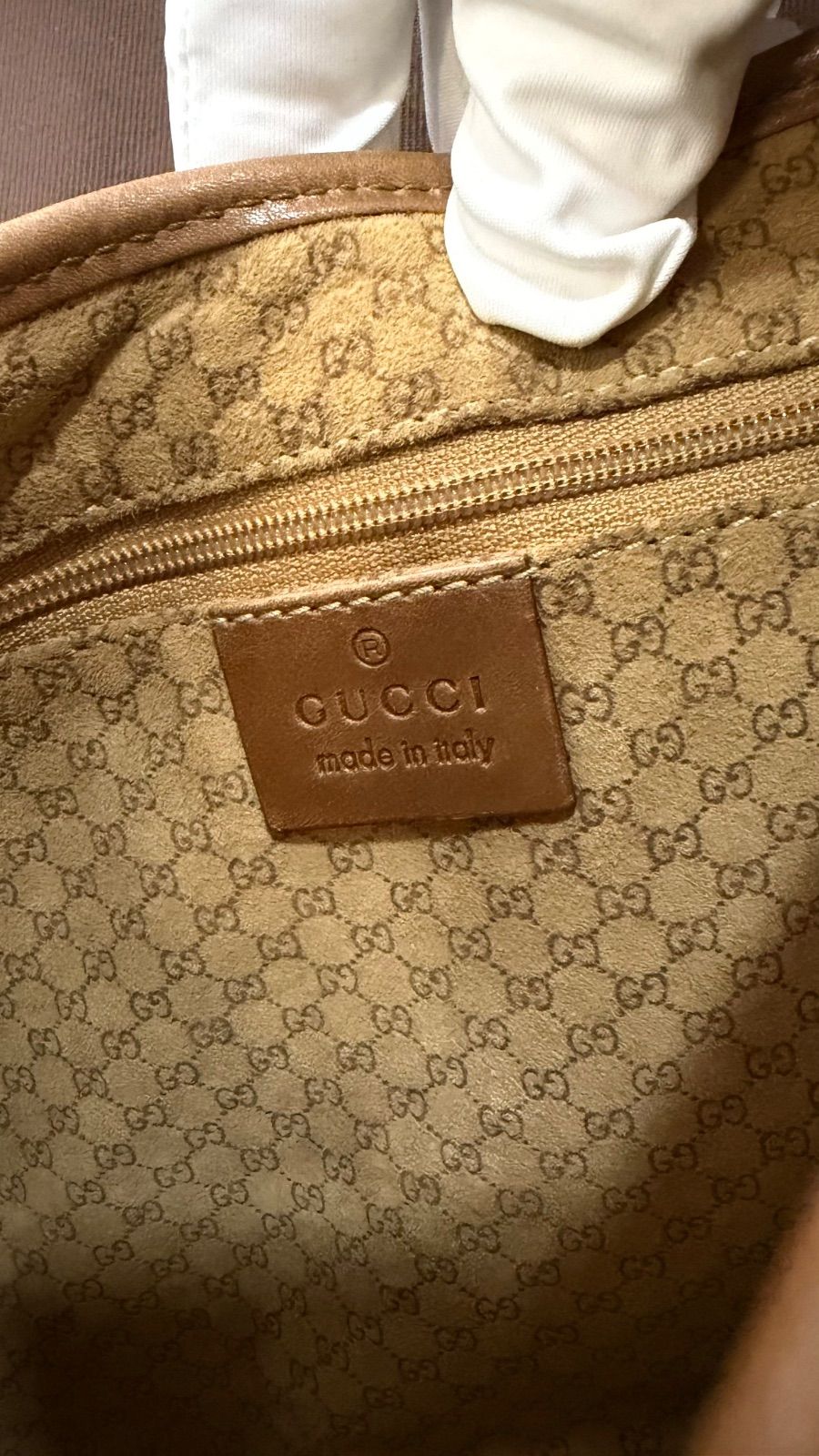 GUCCI グッチ ジャッキー レザー ワンショルダーバッグ ハンドバッグ ブラウン
