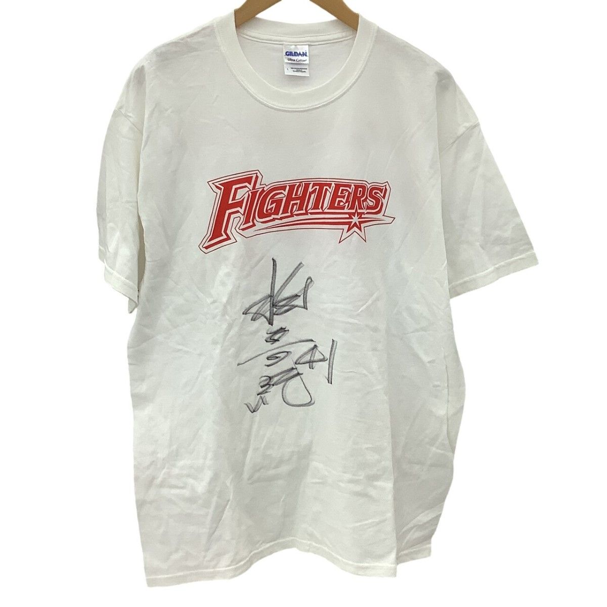 FIGHTERS 日本ハムファイターズ 稲葉篤紀 限定Tシャツ サイン入り SIZE L ホワイト