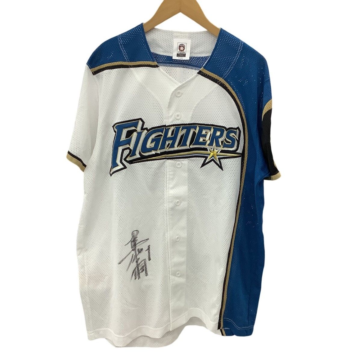 FIGHTERS 日本ハムファイターズ 公式ユニフォーム 陽岱鋼サイン入り SIZE L ホワイト