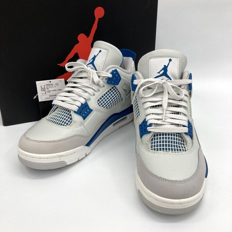 NIKE ナイキ Air Jordan 4 Retro Industrial Blue FV5029-141 スニーカー 27cm ハイカット シューズ ストリート メンズ ホワイト ブルー 靴 ★SS686