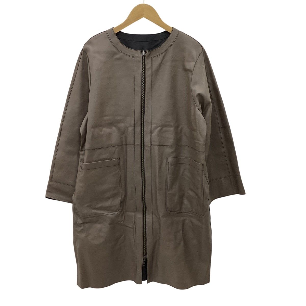 MOTOMACHI Zelal 元町ゼラール レディース レザージャケット リバーシブル SIZE 15号 グレージュ