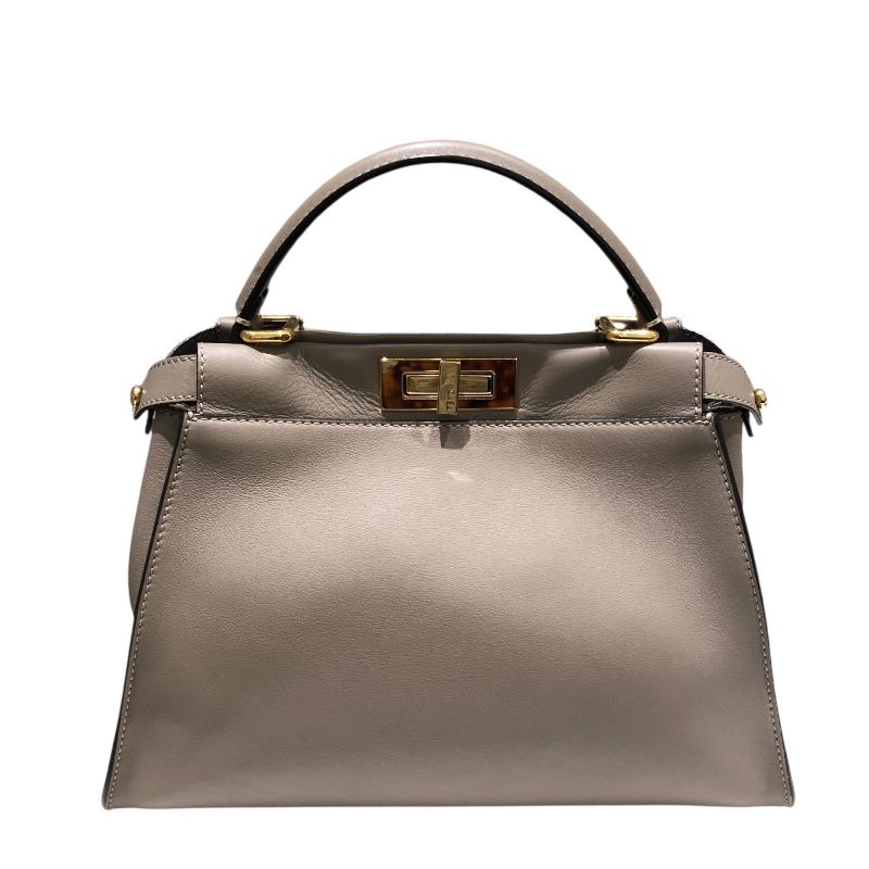 フェンディ FENDI ピーカブーレギュラー 8BN290 グレージュ レザー レディース ハンドバッグ