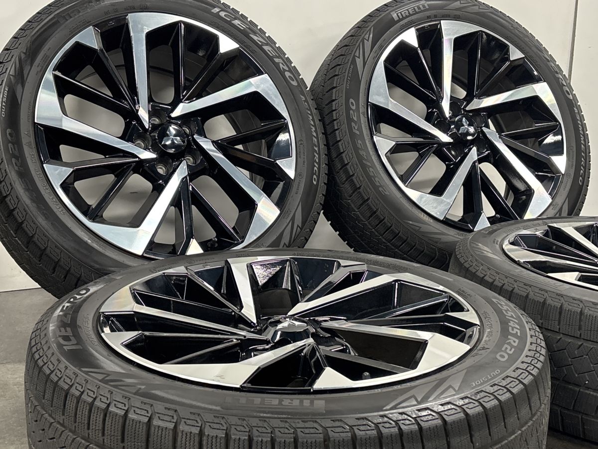 【バリ溝】ミツビシ GN0W アウトランダー PHEV 純正 20in 8J +35 PCD114.3 ピレリ アイスゼロアシンメトリコ 255/45R20 スタッドレス