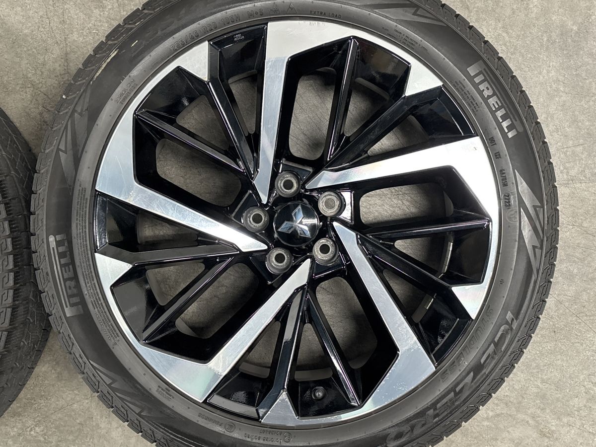 【バリ溝】ミツビシ GN0W アウトランダー PHEV 純正 20in 8J +35 PCD114.3 ピレリ アイスゼロアシンメトリコ 255/45R20 スタッドレス