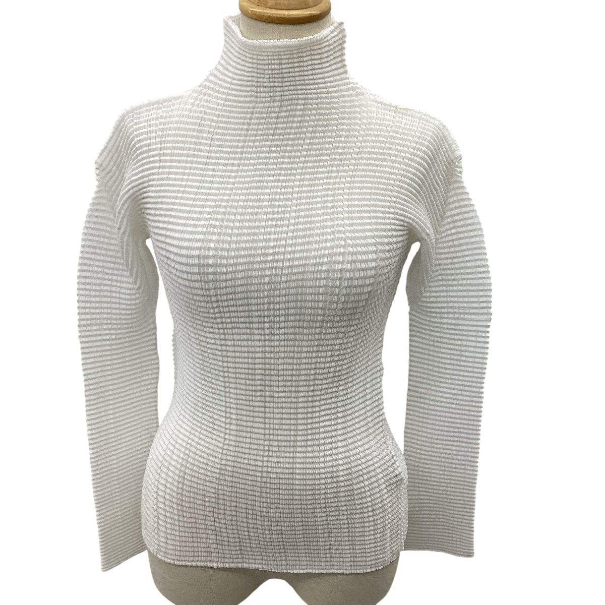 ISSEY MIYAKE イッセイミヤケ ワッフル プリーツ カットソー SIZE M IM92-FT106 ホワイト