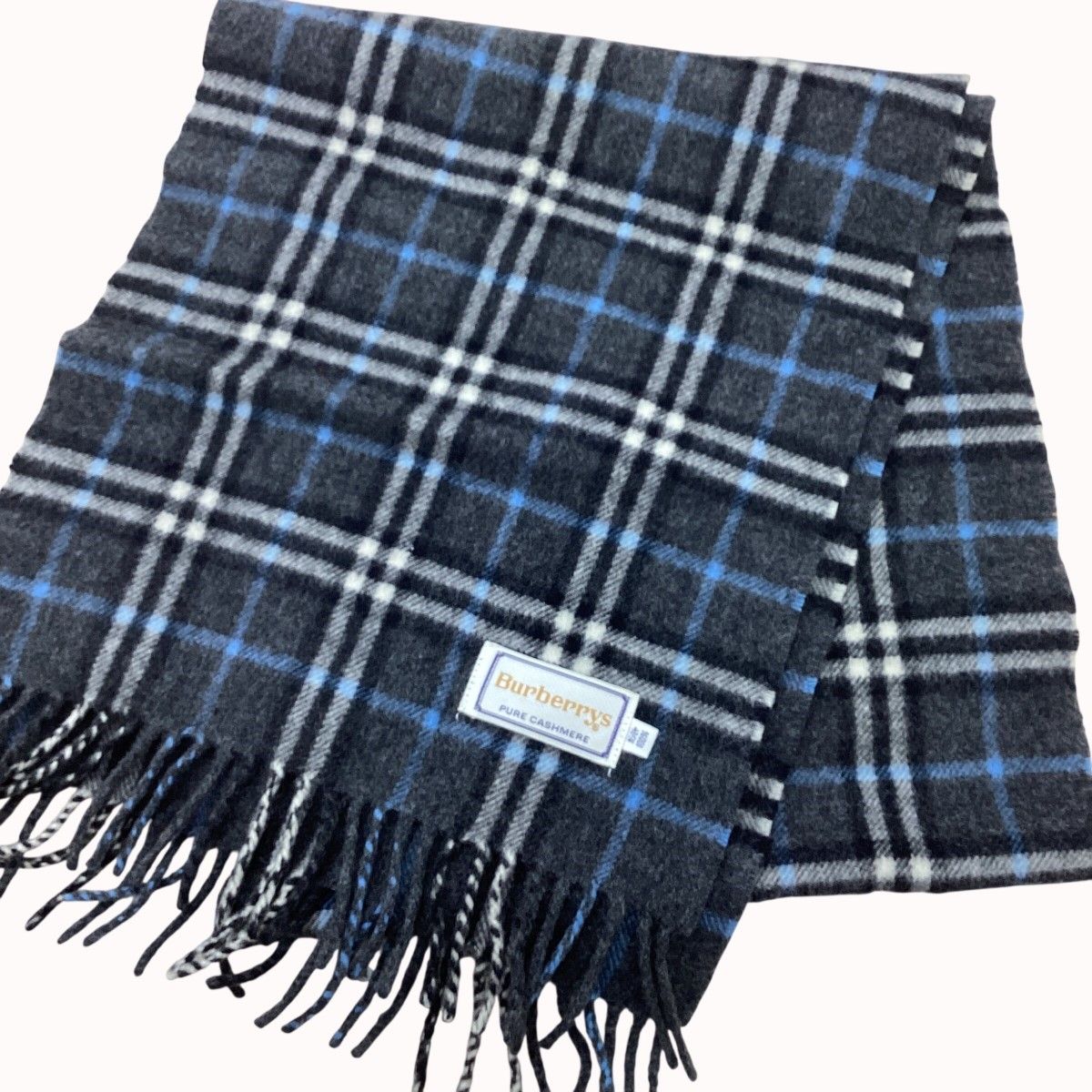 BURBERRY バーバリー マフラー カシミヤ100％ グレー - メルカリ