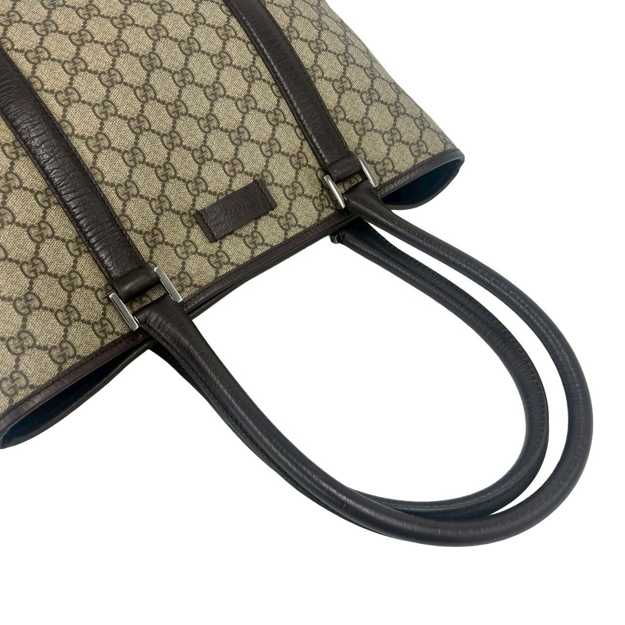 極 美品 希少品 GUCCI グッチ GG 柄 ロゴ レザー ポリエステル トート