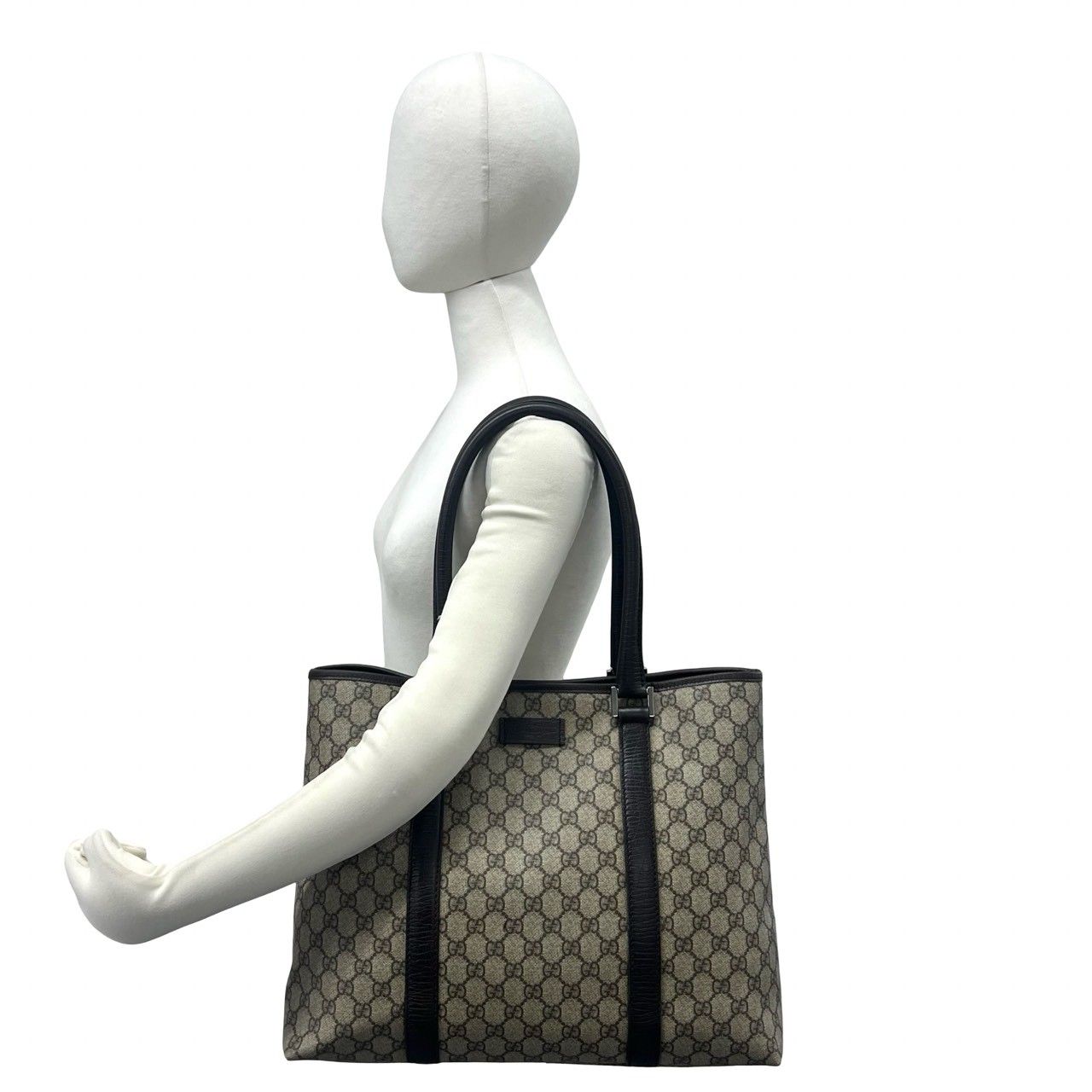 極 美品 希少品 GUCCI グッチ GG 柄 ロゴ レザー ポリエステル トート