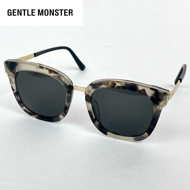 【中古】GENTLE MONSTER ジェントルモンスター べっ甲柄 サングラス Button ケース付き