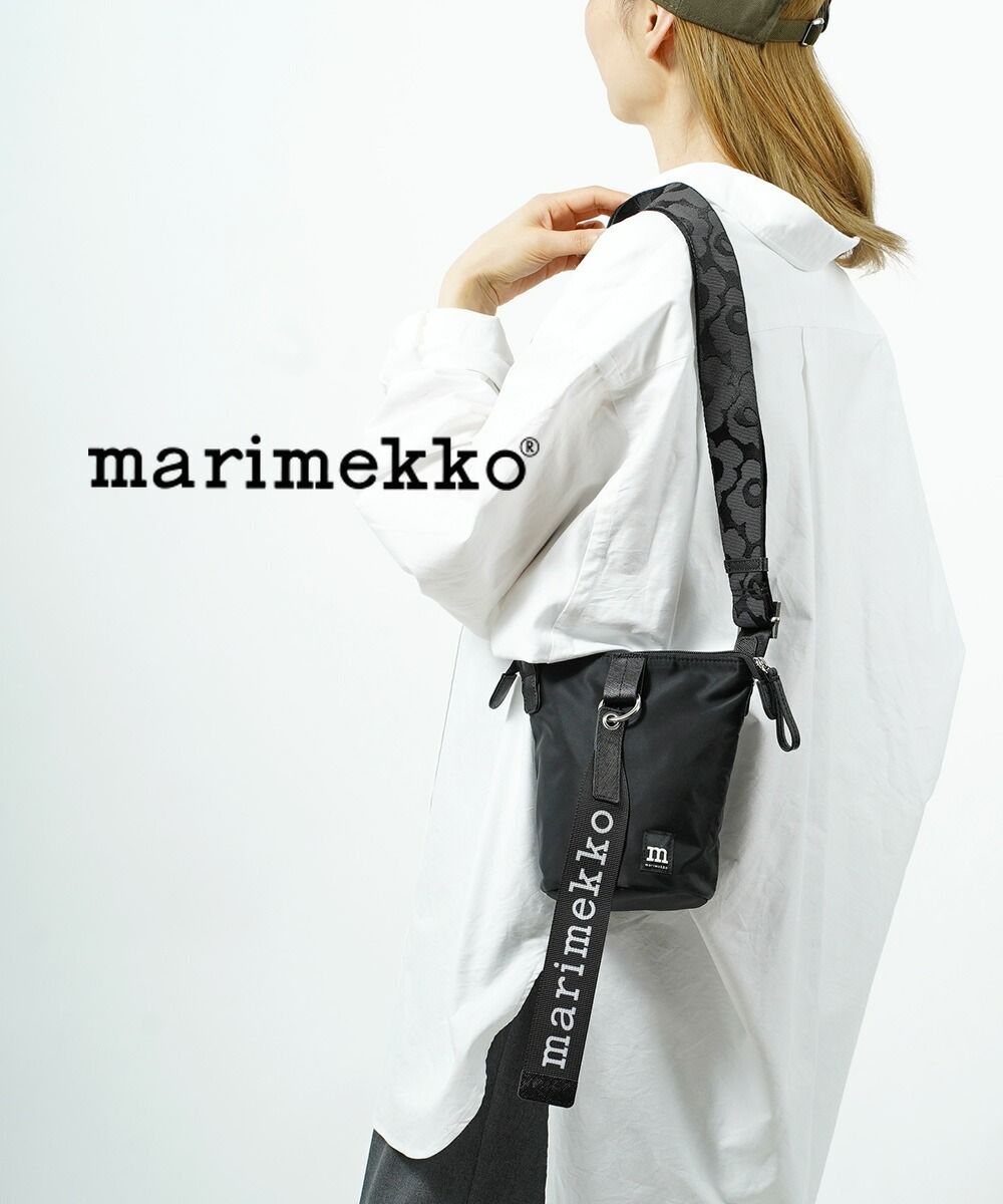 【30%OFF】マリメッコ marimekko ショルダーバッグ クロスボディ バケツバッグ 斜め掛け ロゴ ウニッコ ブラック 黒 ギフト プレゼント 大人 ソリッド・52239291201-0062401(レディース)
