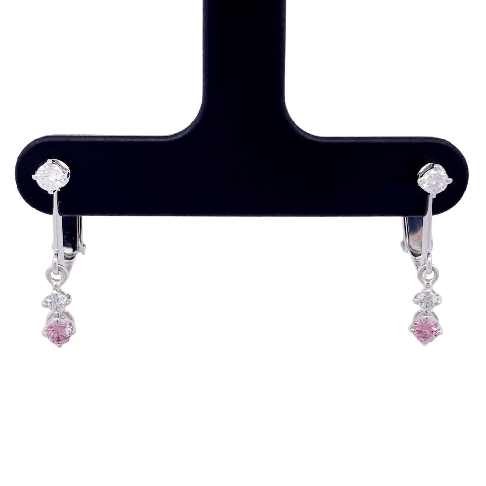 タサキ TASAKI スイング イヤリング ダイヤモンド 0.13/0.13ct K18WG 2.3g K14WG ピンクダイヤモンド ホワイトゴールド レディース【中古】
