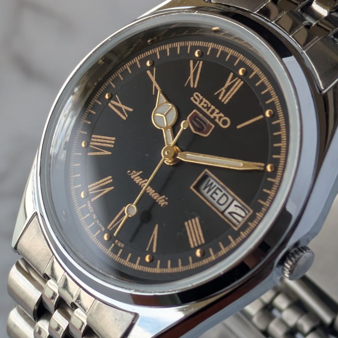 ヴィンテージ 自動巻き セイコー5 SEIKO 稼働品 80s 黄文字盤 赤文字盤 OH