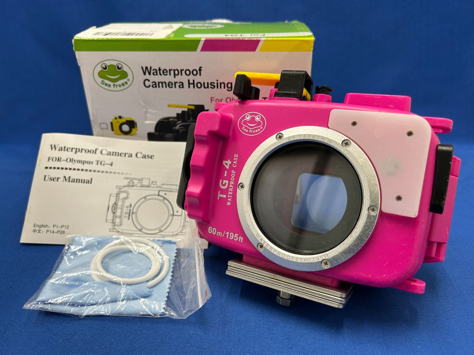 中古品】Sea frogs オリンパス OLYMPUS TG-4用 ピンク 水中ハウジング